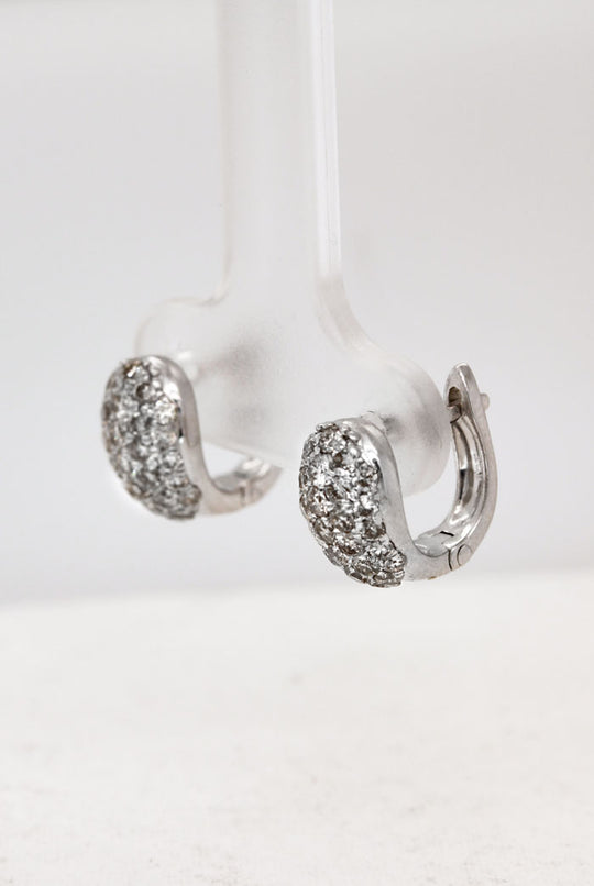 Diamond Cluster Huggie Earrings