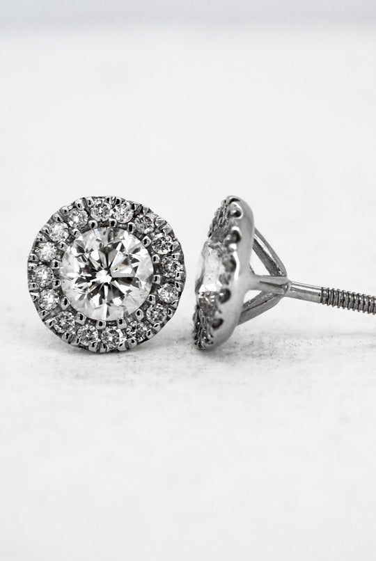 Diamond Halo Earrings