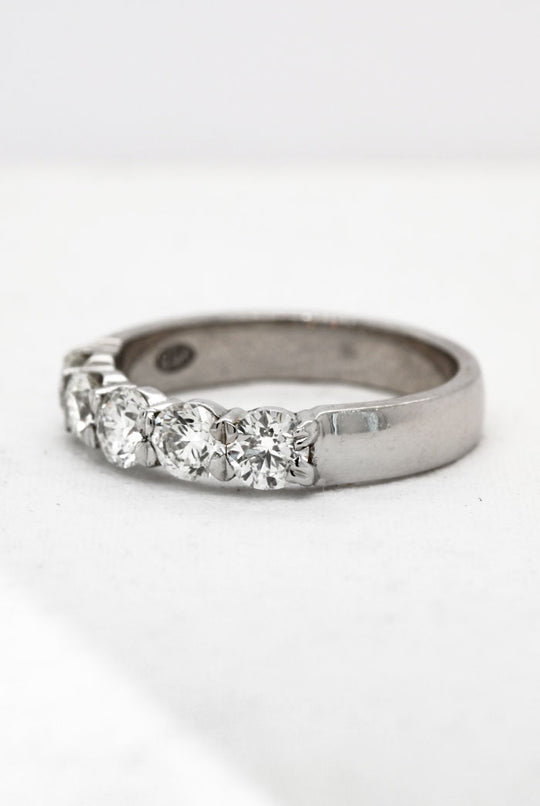 Platinum Five Stone Diamond Band