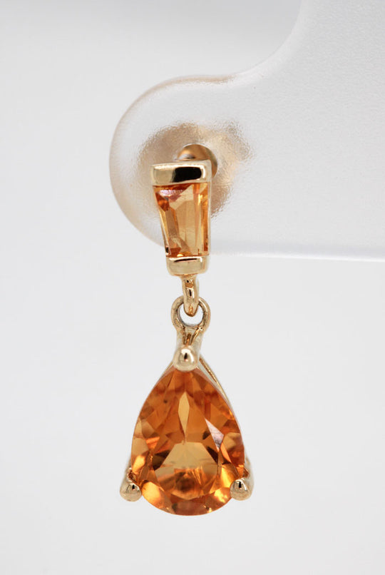 Citrine Pear Drop Earrings