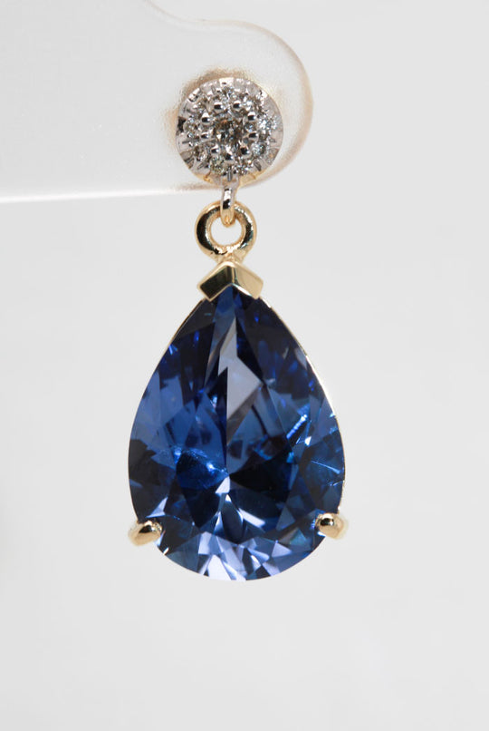 Sapphire and Diamond Drop Earrings