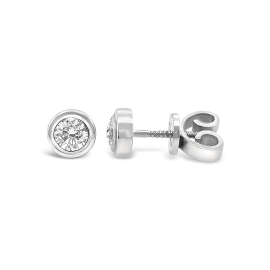 White Gold Bezel Set Diamond Studs