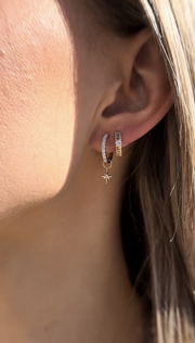 Diamond star drop hoops