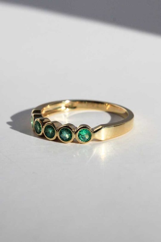 Yellow Gold Emerald Rubset Ring