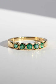Yellow Gold Emerald Rubset Ring