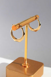 Yellow Gold Faceted Hoop Earrings