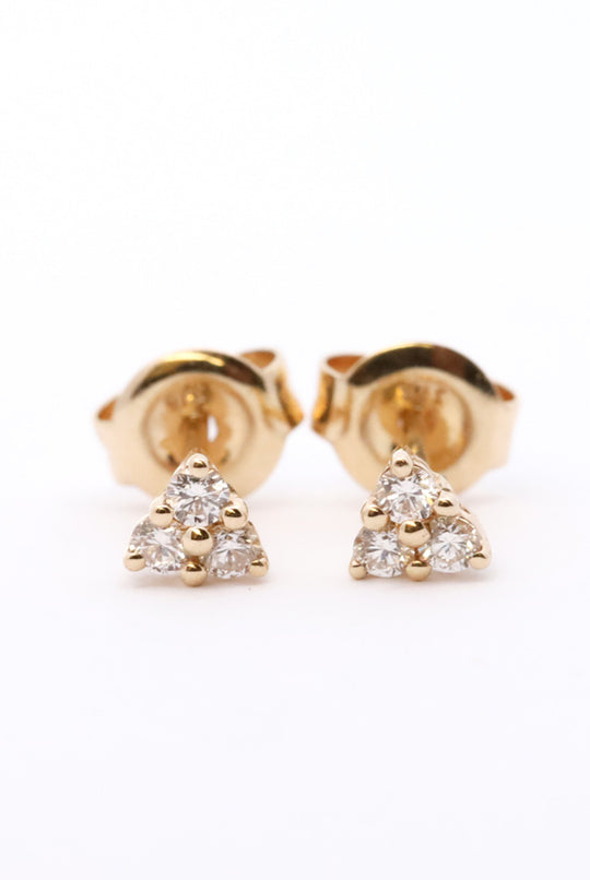 Triangle diamond cluster studs