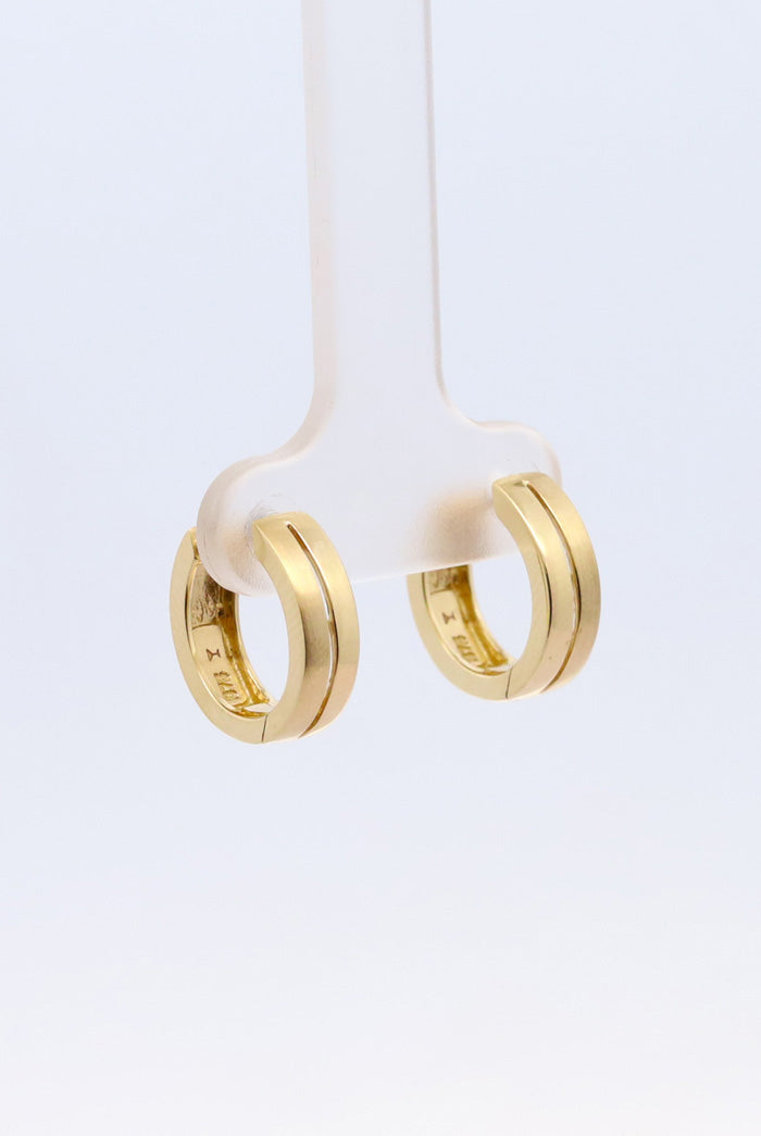 Brushed gold huggie earrings