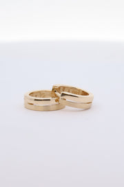 Brushed gold huggie earrings