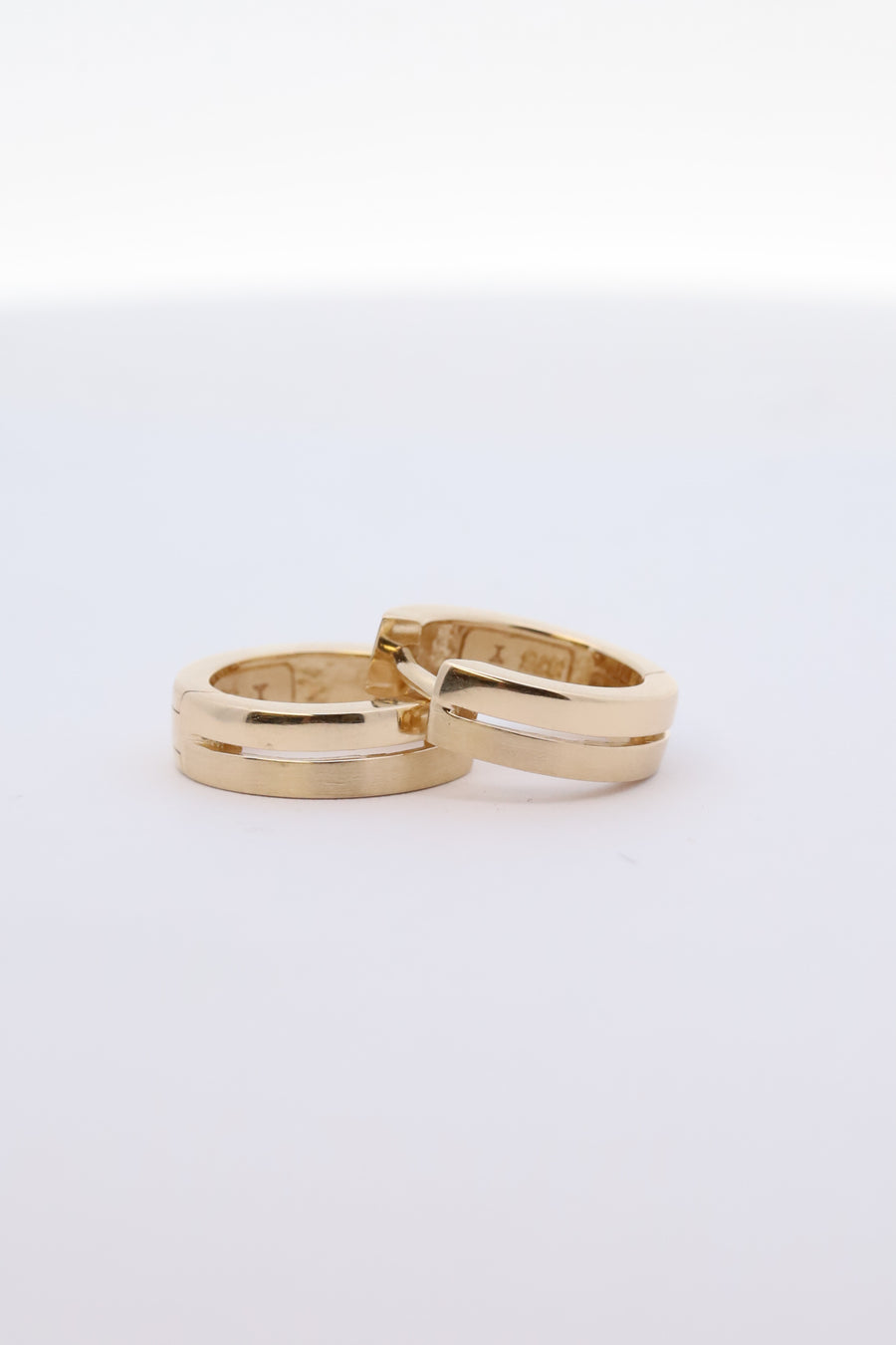 Brushed gold huggie earrings