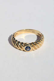9ct Yellow Gold Sapphire Rope Twist Ring
