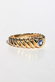 9ct Yellow Gold Sapphire Rope Twist Ring