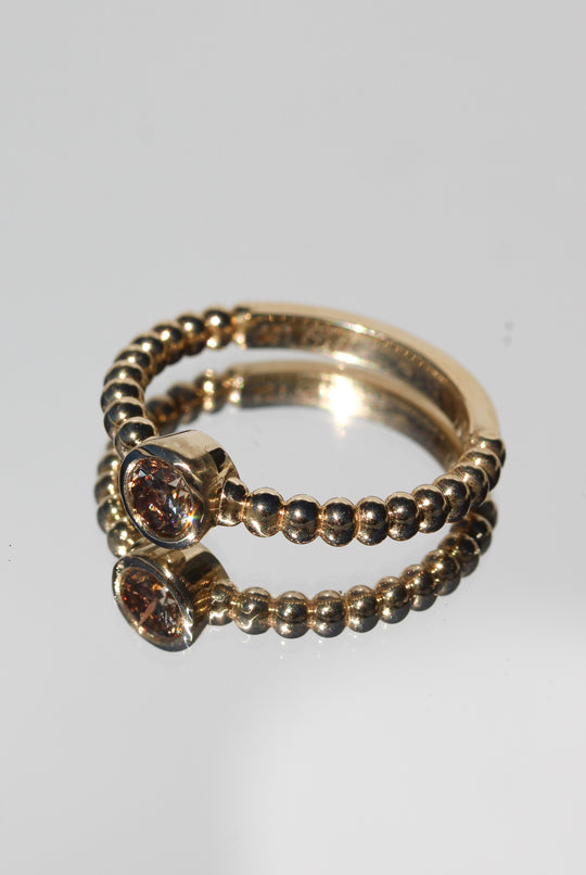 Natural Champagne Diamond Ring