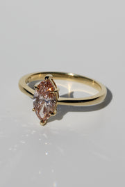 Lab-grown Pink Marquise Ring