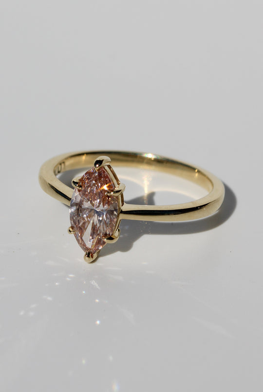 Lab-grown Pink Marquise Ring