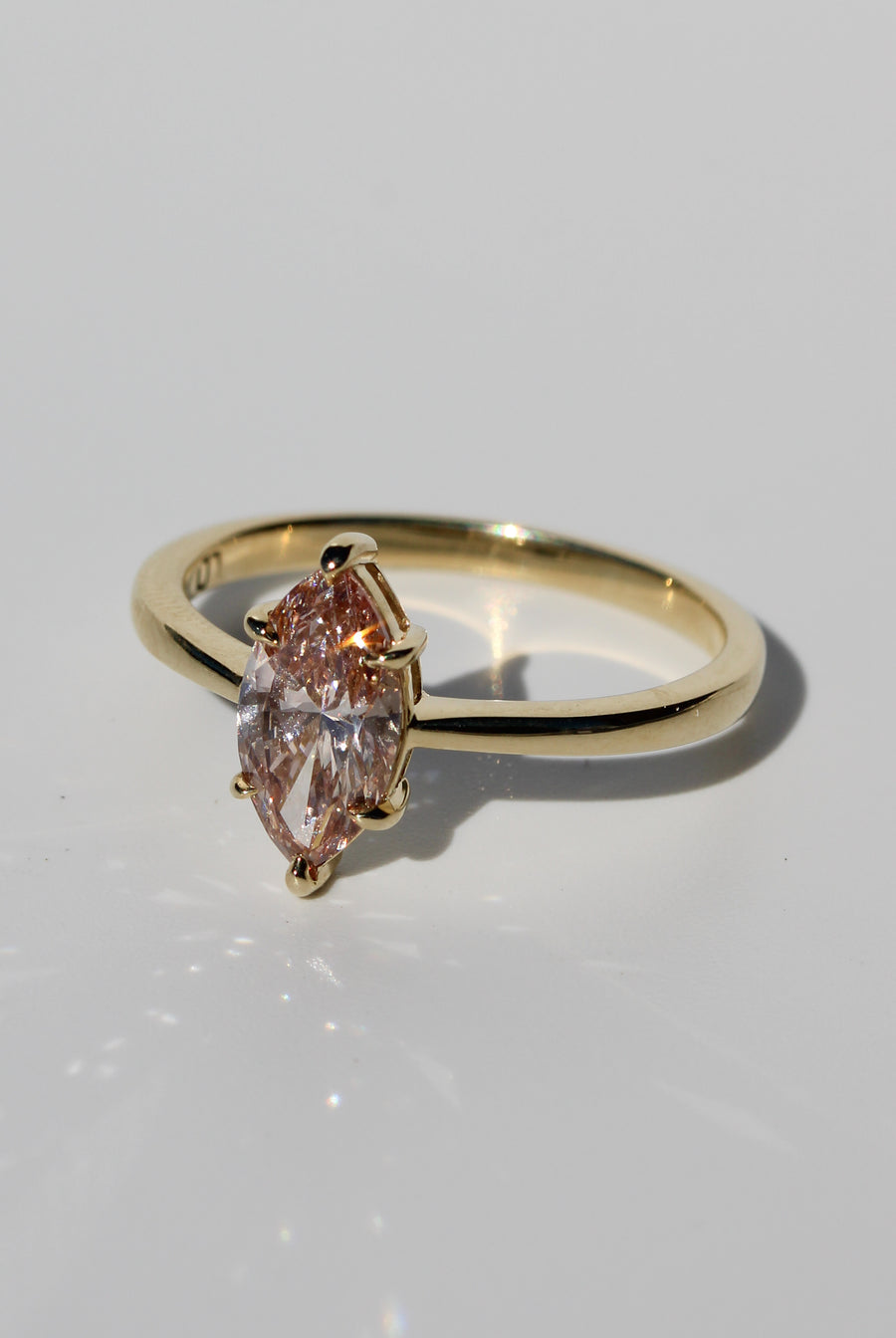 Lab-grown Pink Marquise Ring