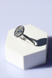 Oval Lab-Grown Rubset Diamond Ring