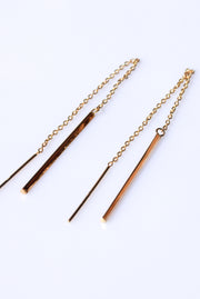 Yellow Gold Thread Earrings