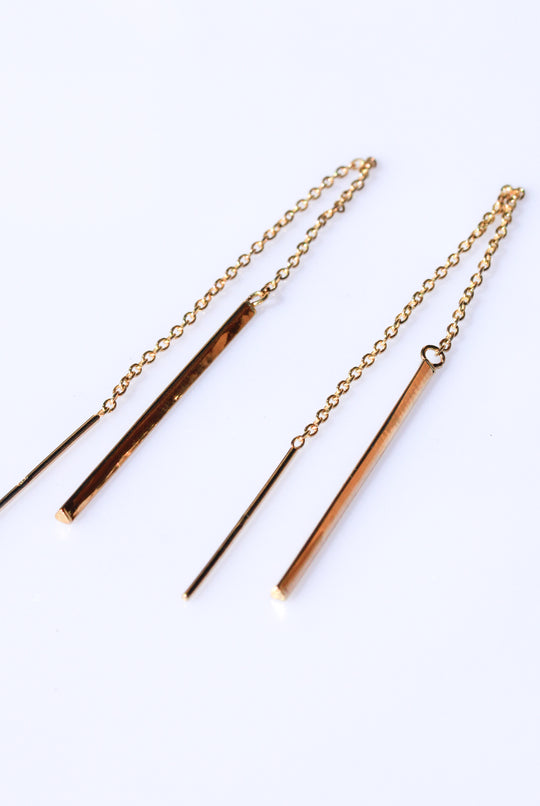 Yellow Gold Thread Earrings