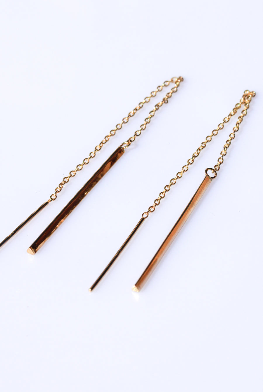 Yellow Gold Thread Earrings