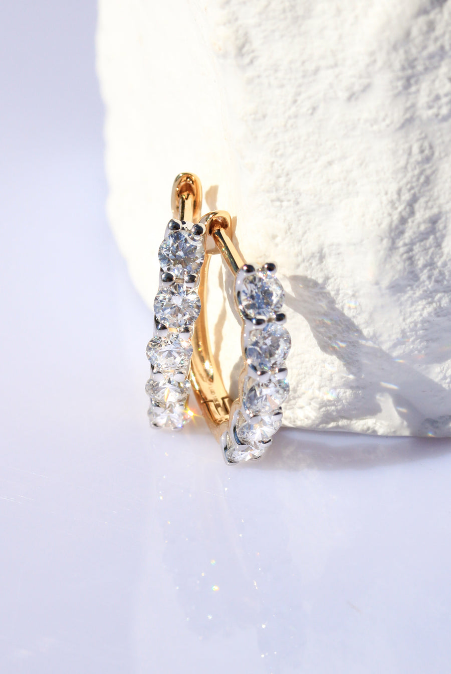 Yellow Gold Lab-Grown Diamond Hoops