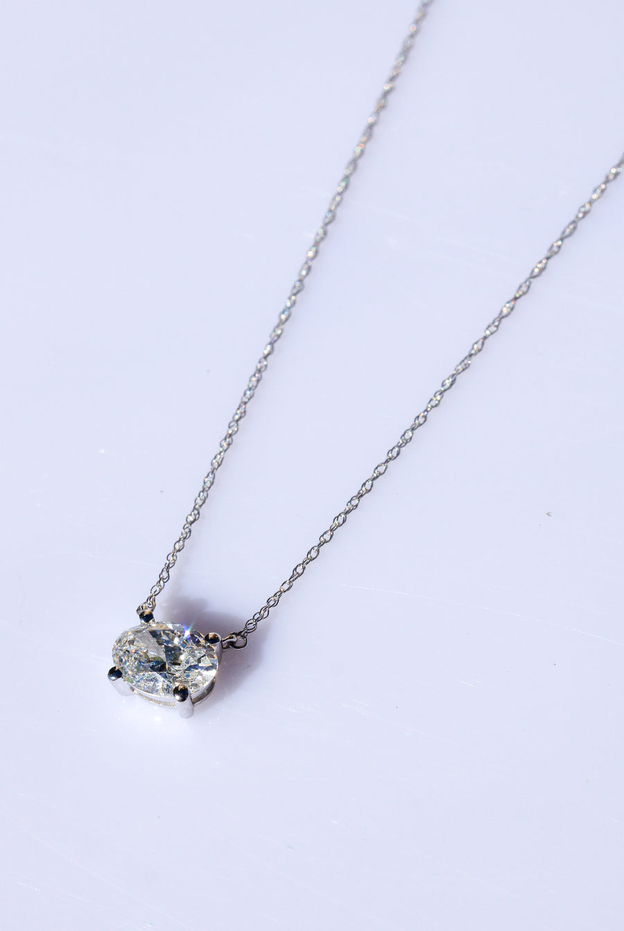Oval East-West Lab-Grown Diamond Pendant