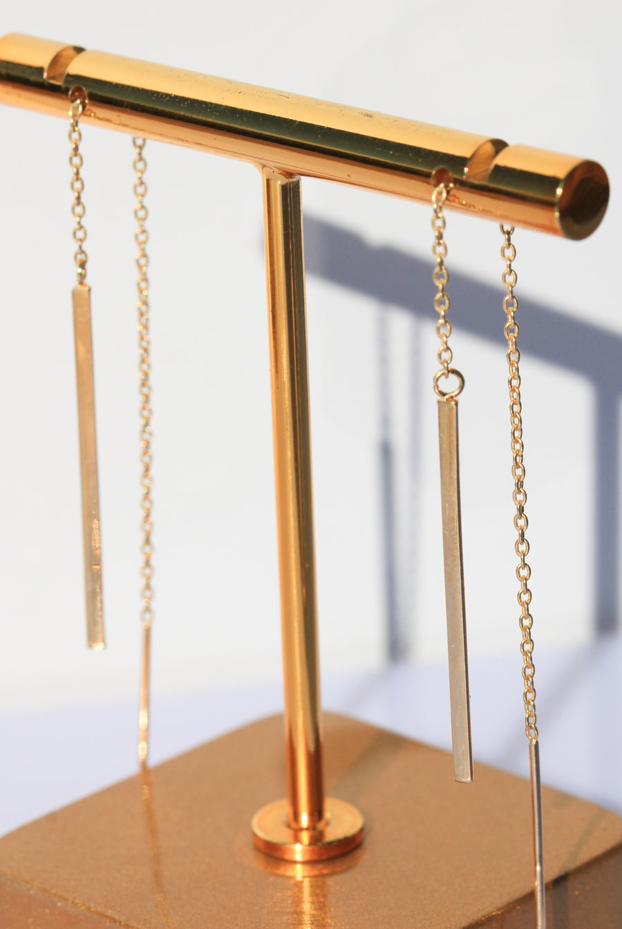 Yellow Gold Thread Earrings