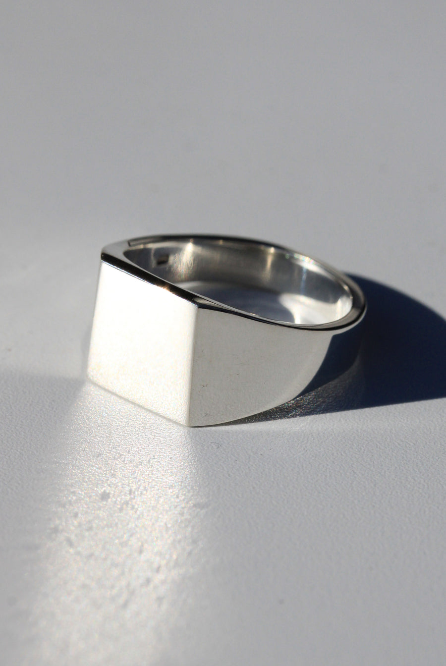 Silver Gents Square Signet Ring