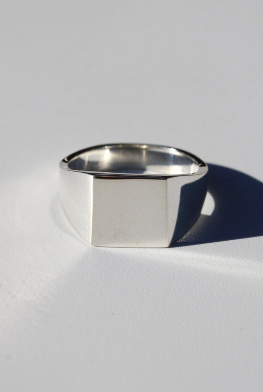 Silver Gents Square Signet Ring