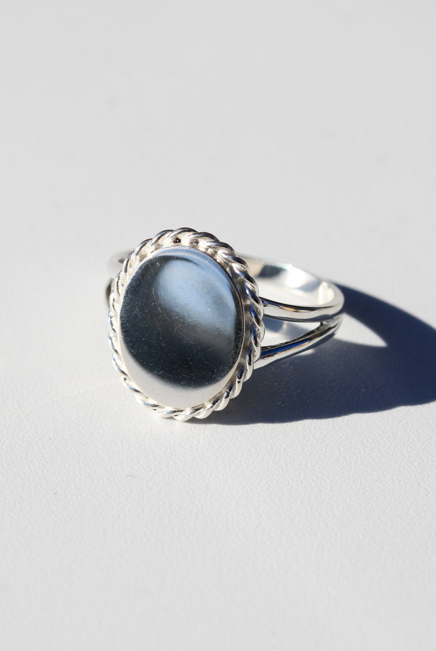 Sterling Silver Oval Signet Ring