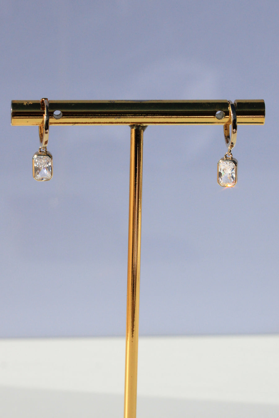 Yellow Gold CZ Huggie Drops