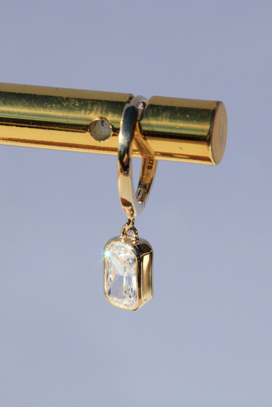 Yellow Gold CZ Huggie Drops