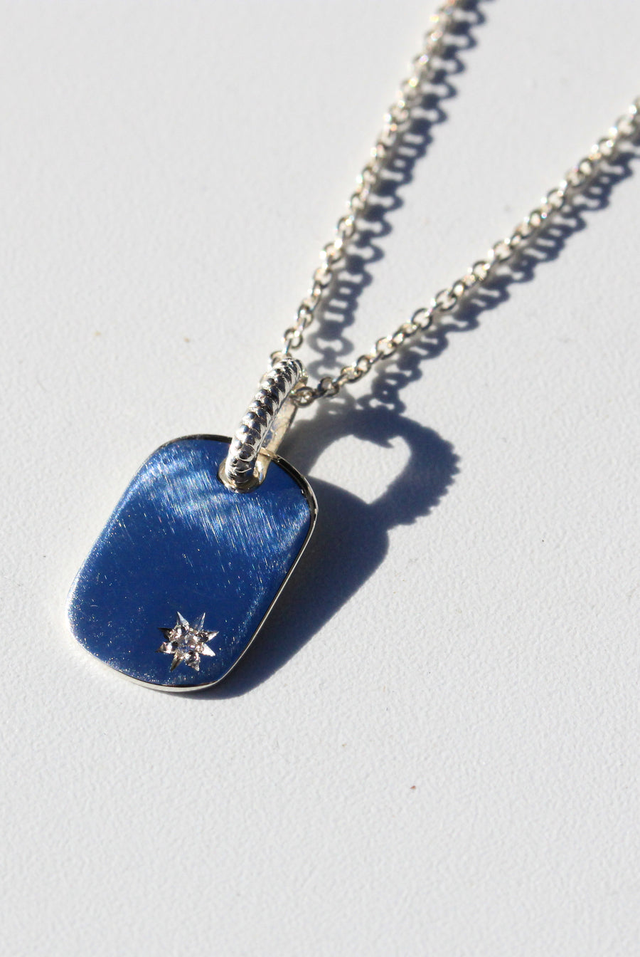 Sterling Silver Rectangle Disk Pendant