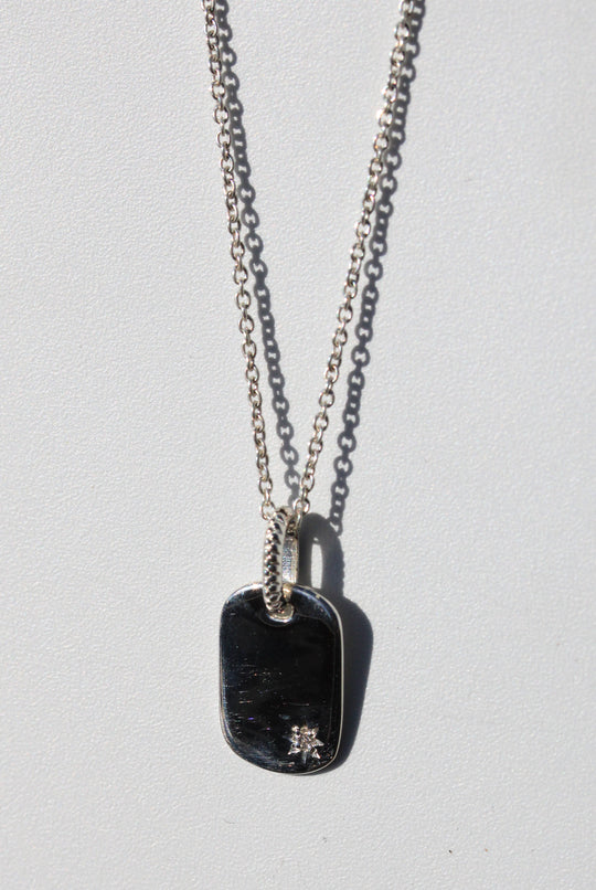 Sterling Silver Rectangle Disk Pendant