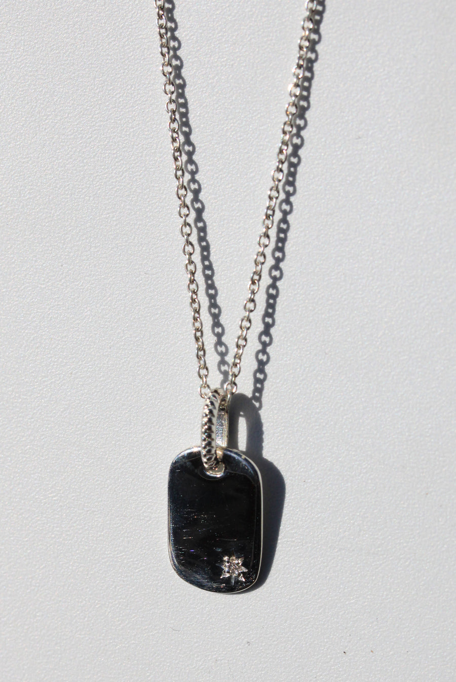 Sterling Silver Rectangle Disk Pendant