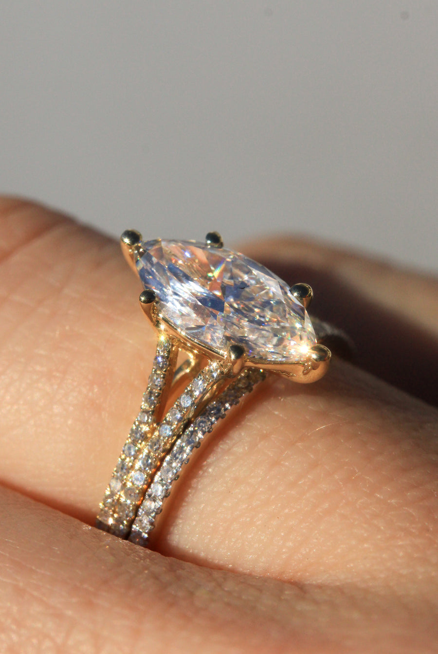Lab-grown Marquise Diamond Ring