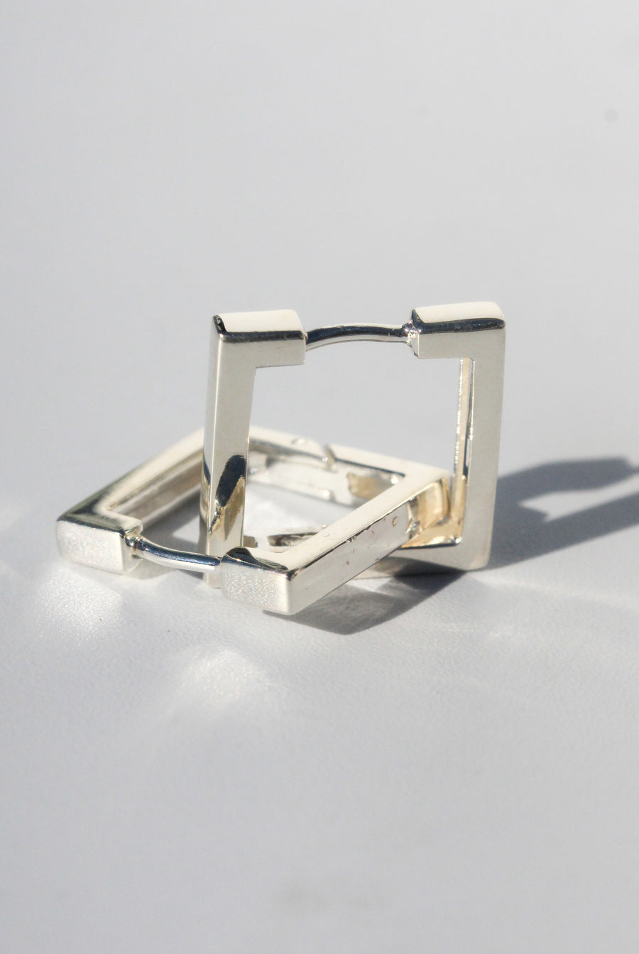 Sterling Silver Square Huggie Earrings