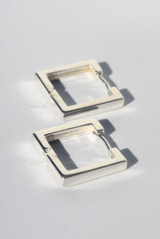 Sterling Silver Square Huggie Earrings