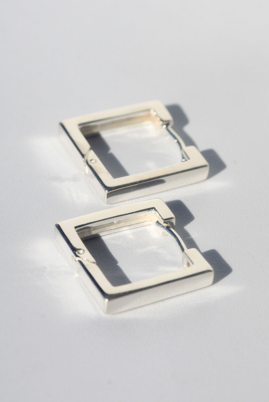 Sterling Silver Square Huggie Earrings