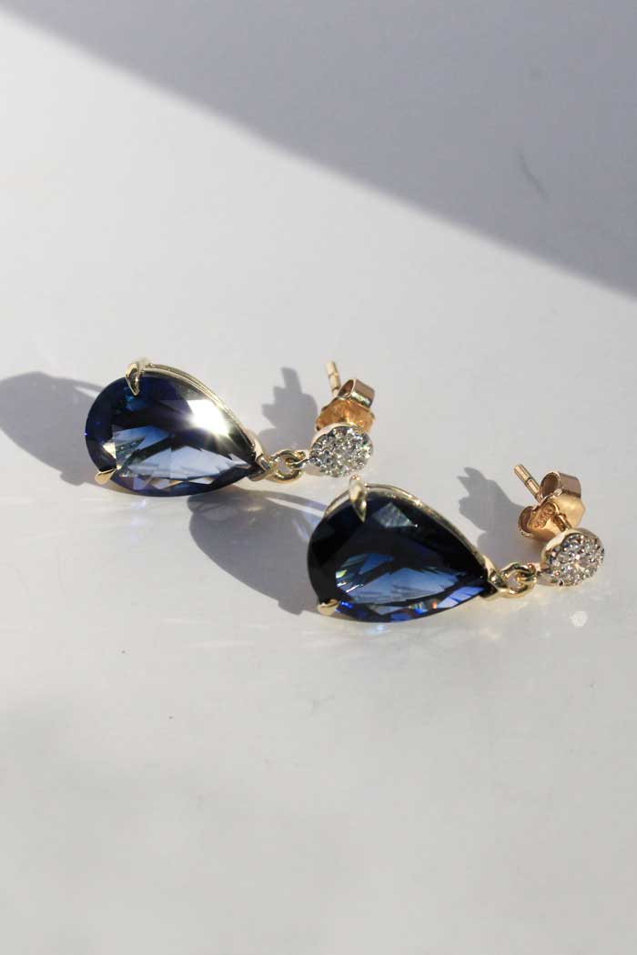 Sapphire and Diamond Drop Earrings