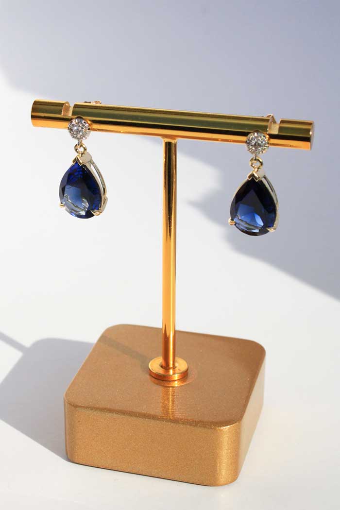 Sapphire and Diamond Drop Earrings