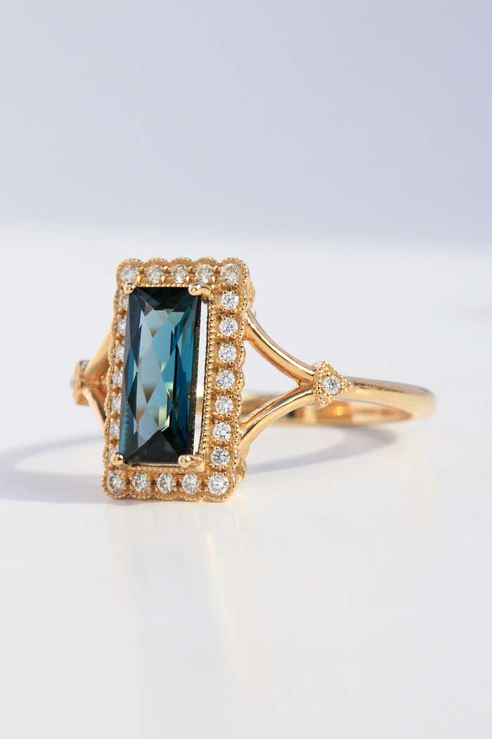 London Blue Topaz Antique Ring