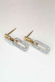 Paperclip diamond cluster earrings