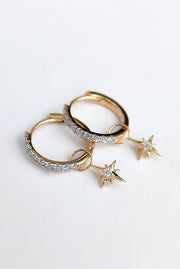 Diamond star drop hoops