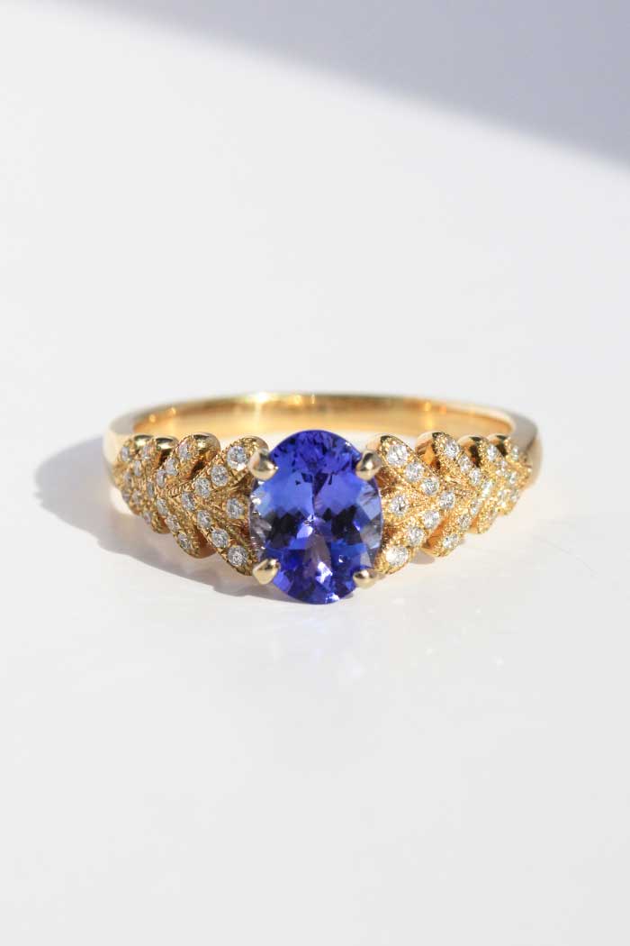 Fancy Tanzanite & Diamond Ring