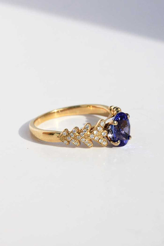 Fancy Tanzanite & Diamond Ring