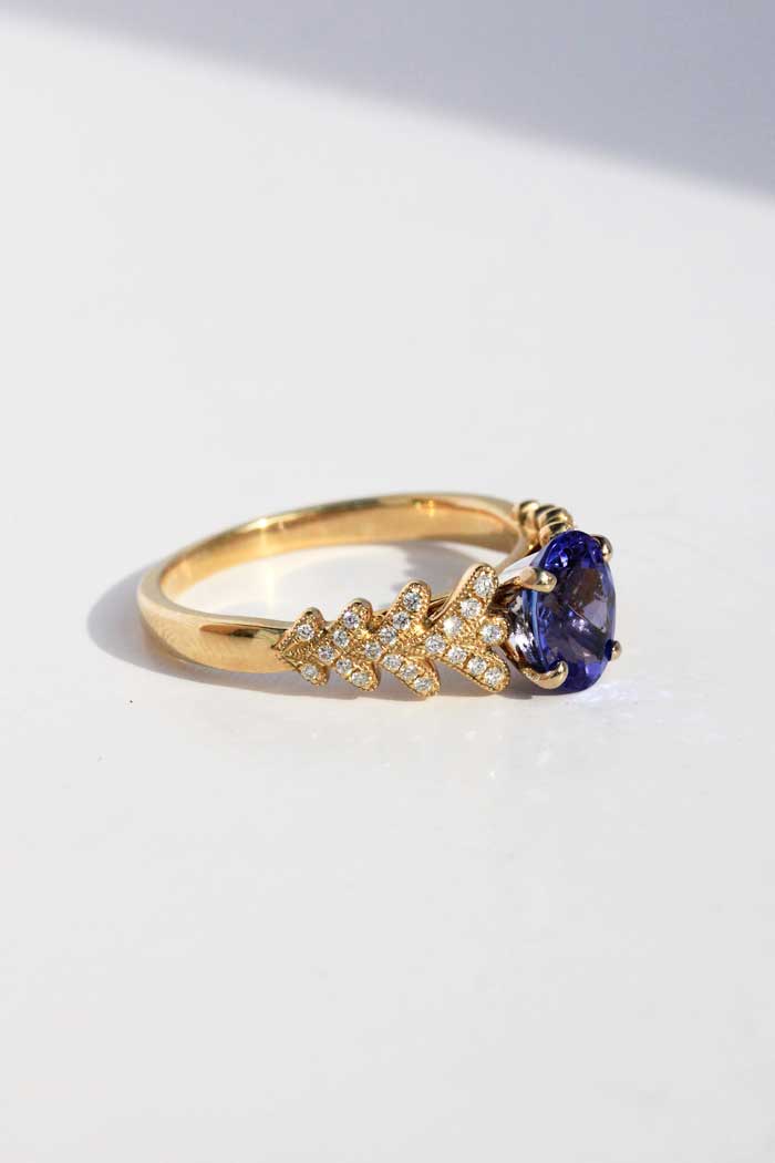 Fancy Tanzanite & Diamond Ring