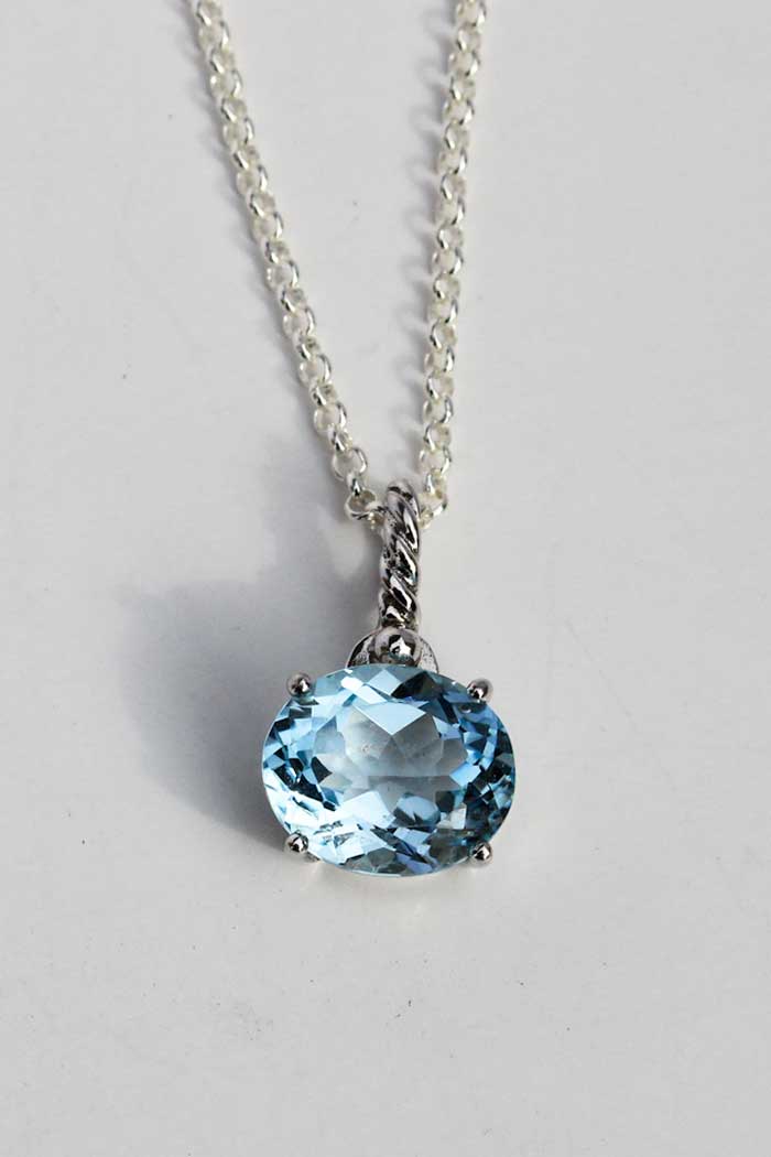 Sterling Silver Topaz Pendant