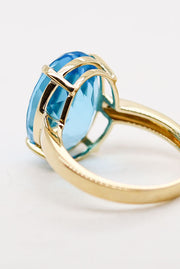Oval Blue Topaz Dress Ring