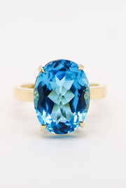 Oval Blue Topaz Dress Ring